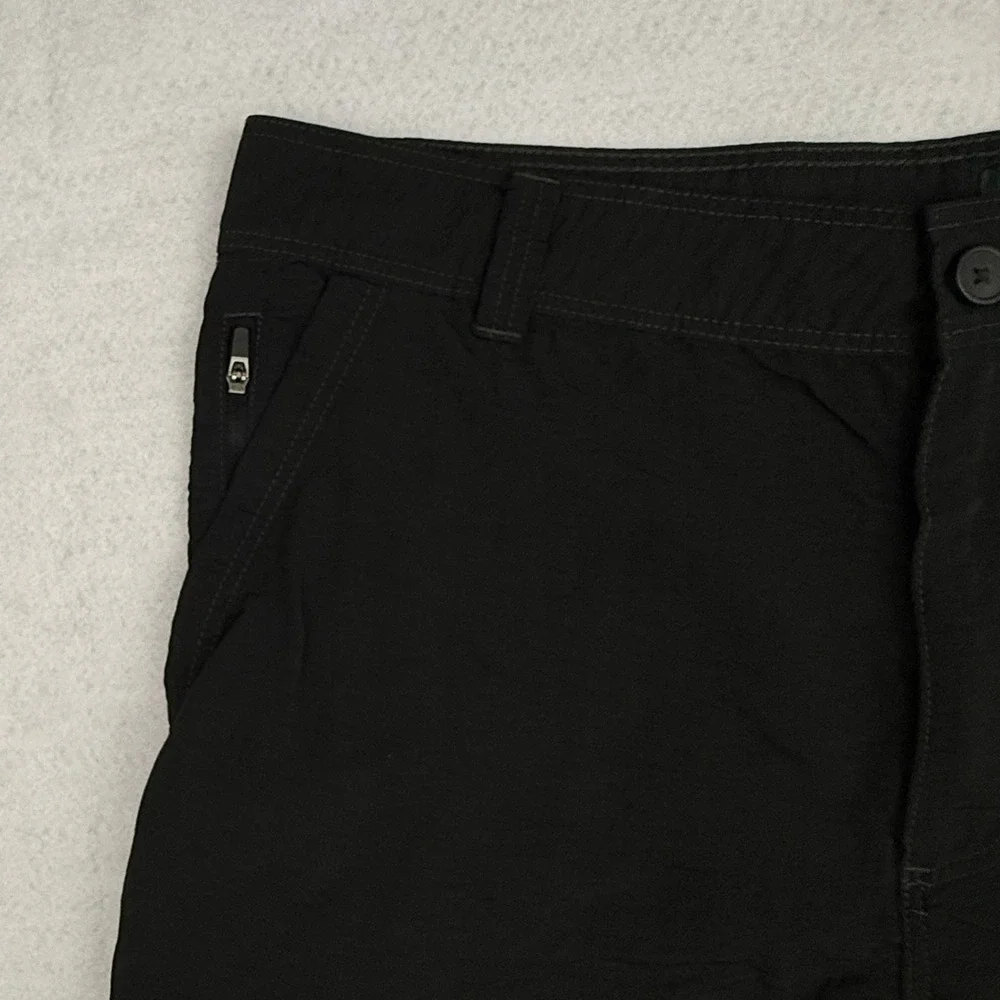 Outdoor Life Cargo Shorts Men 36 Black Hiking Utility Lightweight Nylon